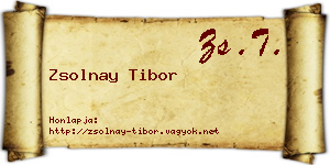 Zsolnay Tibor névjegykártya